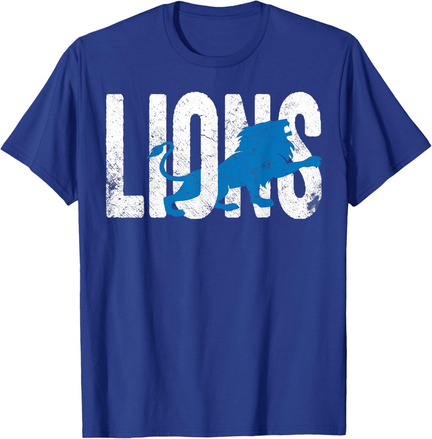 Vintage Lions Cool Football Spirit Retro Sports Name Fans T-Shirt - T-Shirt | Royal
