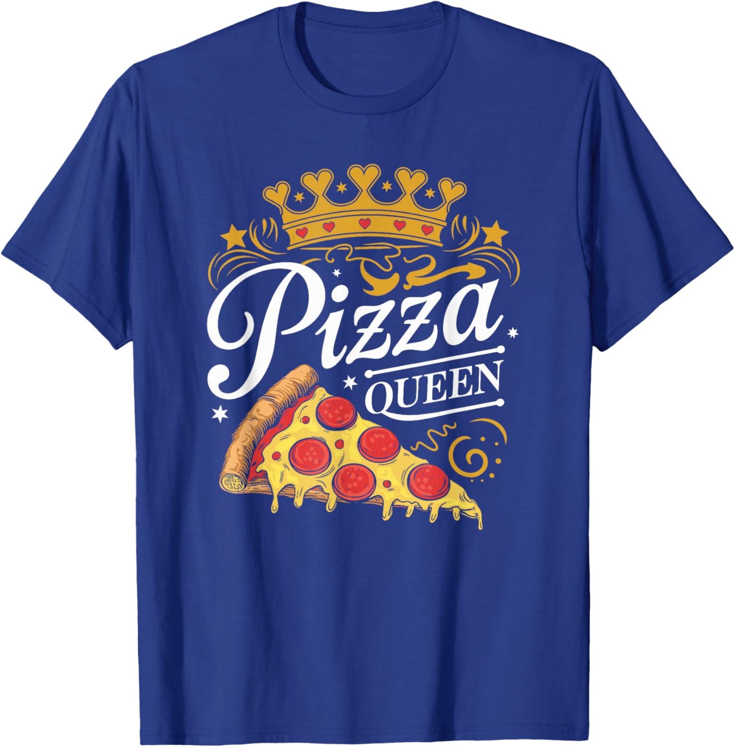Pizza Queen Girl Loves Pizza Funny Pizza Lover T-Shirt - T-Shirt | Royal