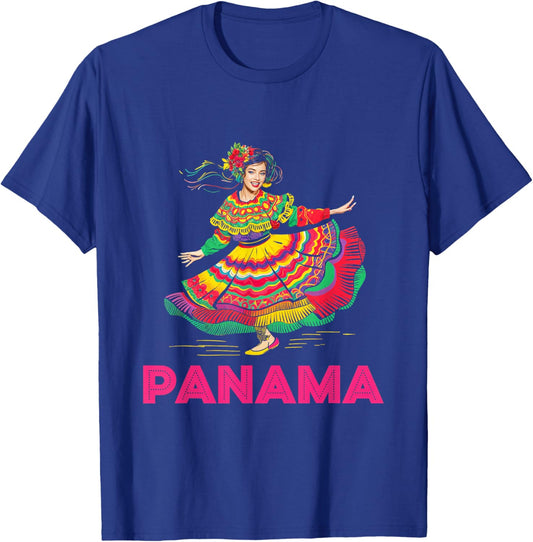 Panama Cultural Dance Colorful Dress Heritage Women T-Shirt - T-Shirt | Royal