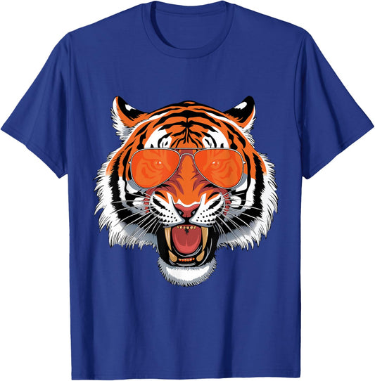 Cool Growling Bengal Tiger with Sunglasses T-Shirt - T-Shirt | Royal