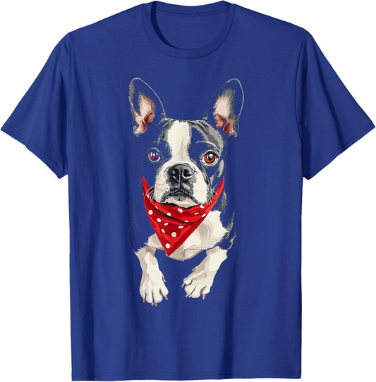 Boston Terrier Dog Motif Pet Illustration Boston Terrier Women Kids T-Shirt - T-Shirt | Royal