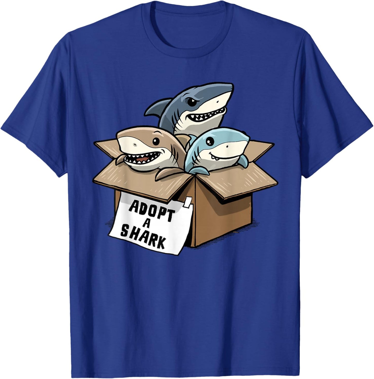 Adopt A Shark Shirt Funny Marine Biology Shark Adoption T-Shirt - T-Shirt | Royal