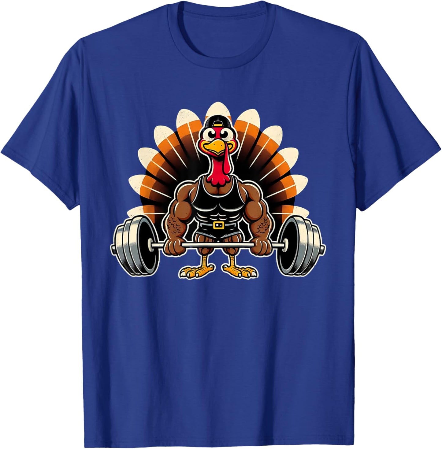 Thanksgiving Muscle Turkey Funny Leg Day Gym Body Builder T-Shirt - T-Shirt | Royal