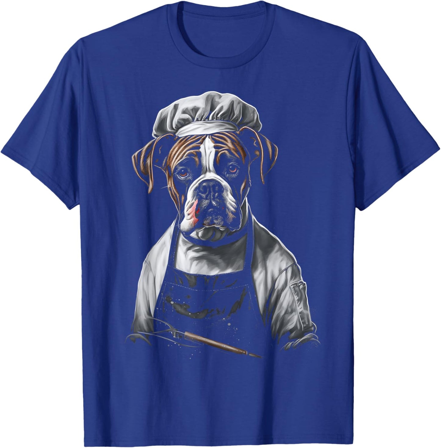 Boxer Chef Dog Dad Cooking Boxer Dog Baker Baking Cooker Men Women Kids T-Shirt - T-Shirt | Royal