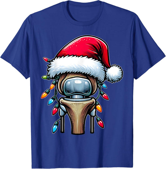 Knee Replacement Bionic Surgery Christmas Hat Xmas T-Shirt - T-Shirt | Royal