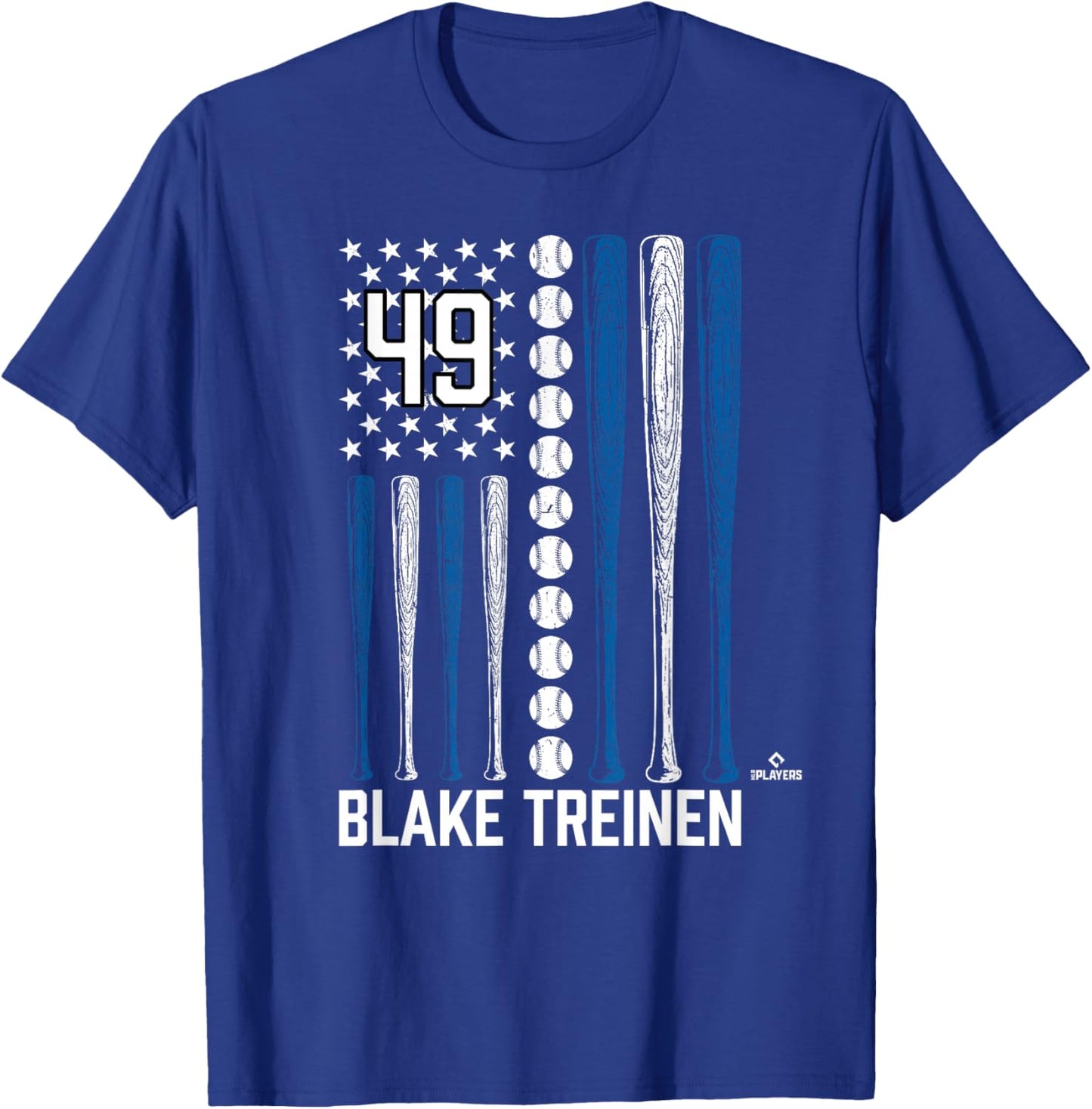 Baseball American Flag Blake Treinen Los Angeles Baseball T-Shirt - T-Shirt | Royal