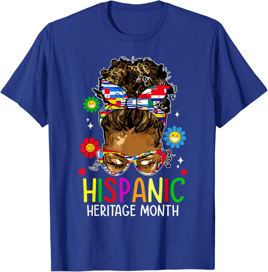 Hispanic Heritage Month Shirt Latin Teacher Women Girls Kids T-Shirt - T-Shirt | Royal