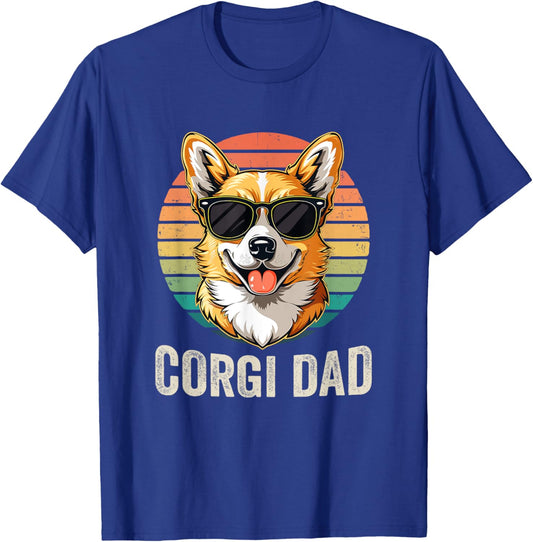 Vintage Corgi Dad Ever Father Day For Dad Lovers Funny T-Shirt - T-Shirt | Royal