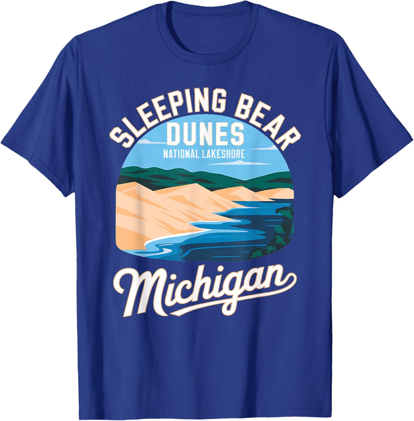 Explore Sleeping Bear Dunes Michigan National Park Adventure T-Shirt - T-Shirt | Royal