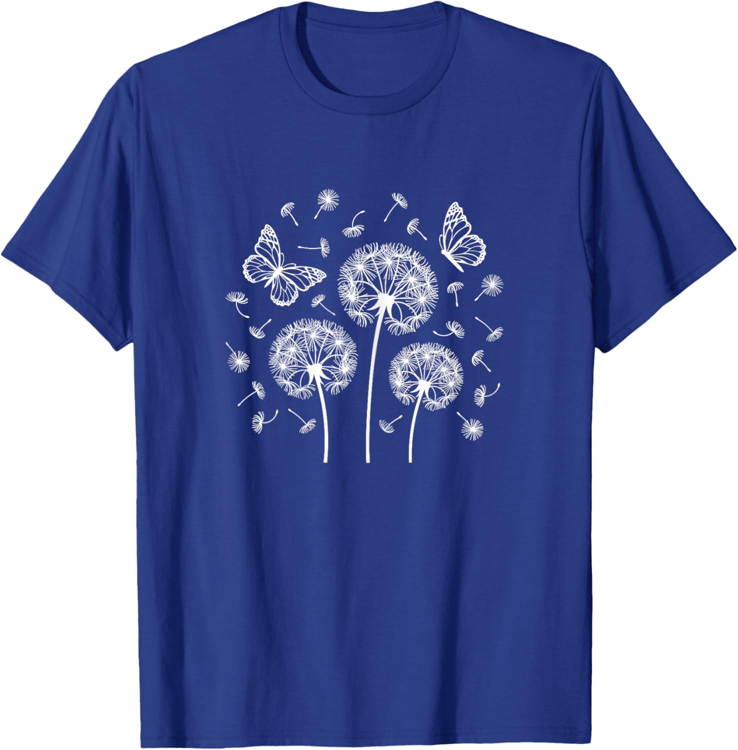 Cute Dandelion Flower Butterfly Women Girls T-Shirt - T-Shirt | Royal