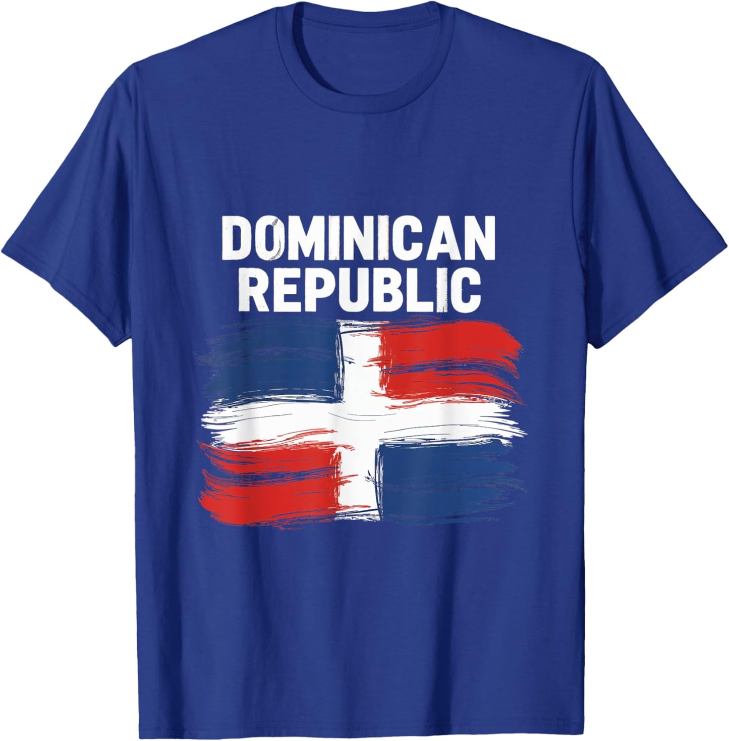 Dominican Republic Brush Flag Heritage Culture Travel T-Shirt - T-Shirt | Royal