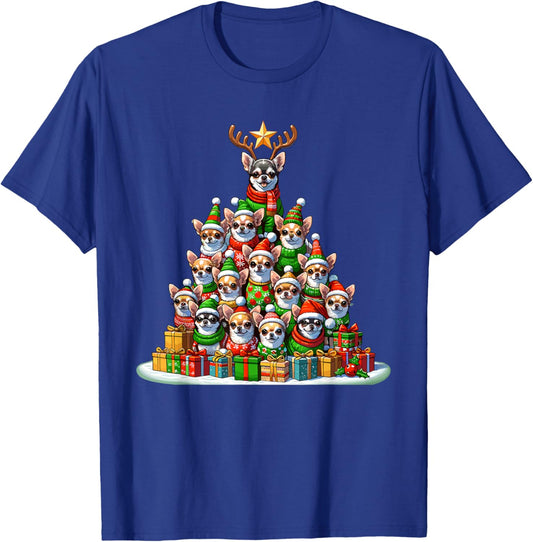 Christmas Tree Chihuahua Chihuahuas Chi T-Shirt - T-Shirt | Royal