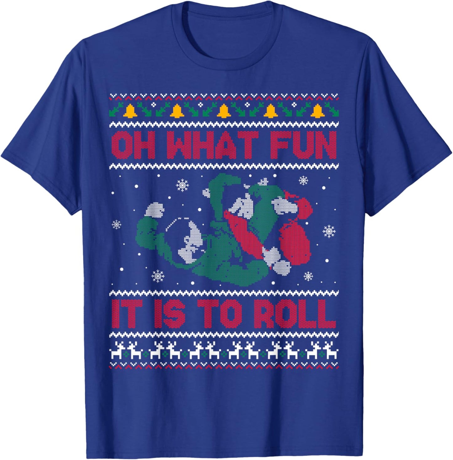 Jiu Jitsu BJJ Ugly Christmas Sweater MMA Funny Xmas T-Shirt - T-Shirt | Royal