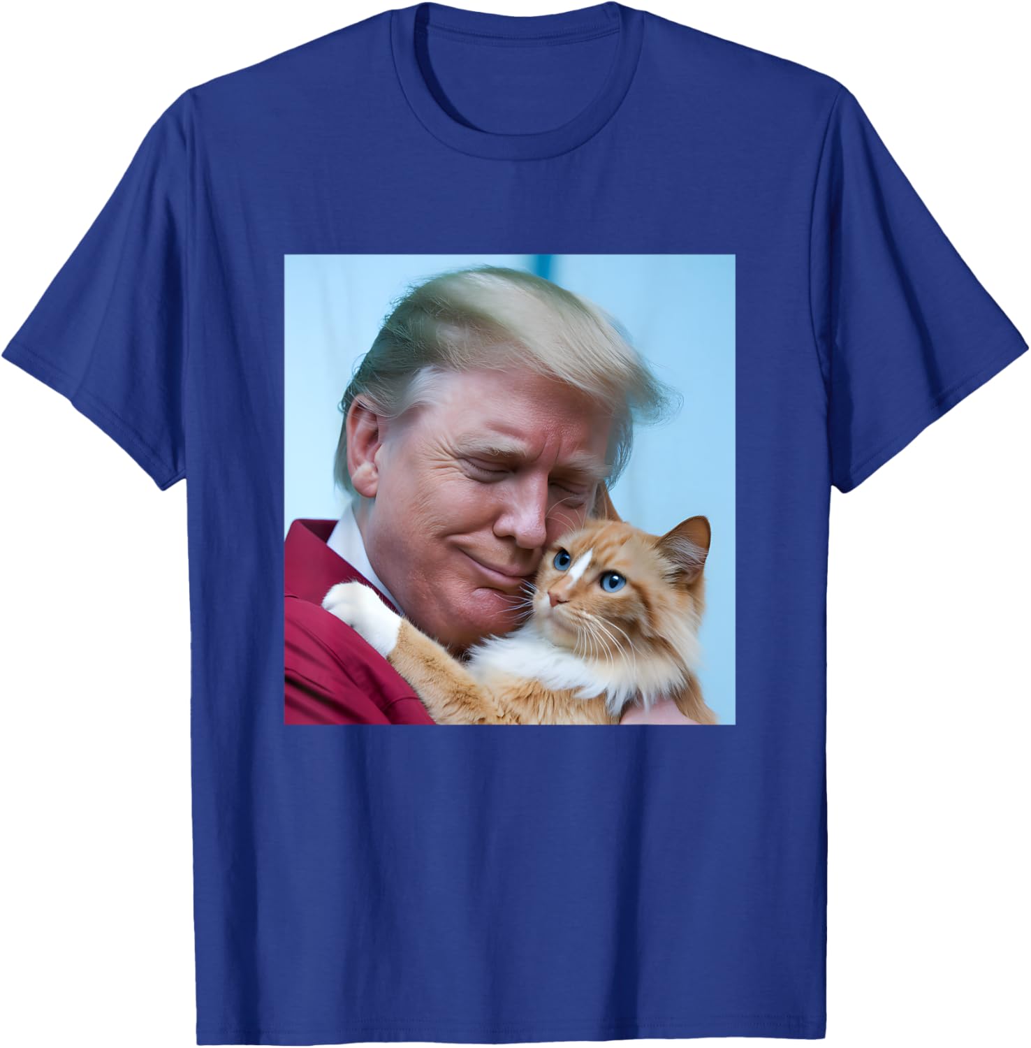 Funny Trump Hugging an Orange Cat 2024, Donald Trump and Cat Women Kids T-Shirt - T-Shirt | Royal