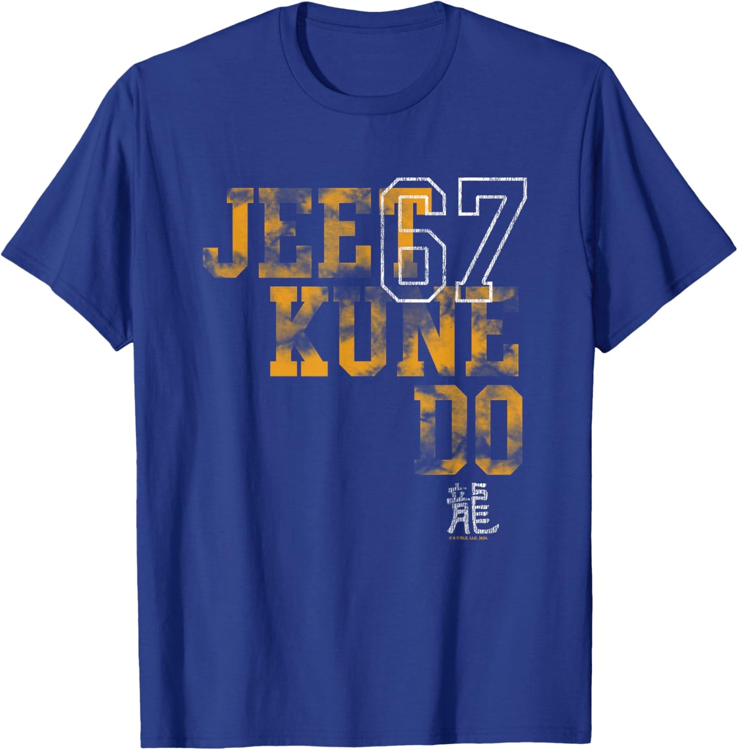 Bruce Lee Jeet Kune Do 67 Collegiate Distressed T-Shirt - T-Shirt | Royal