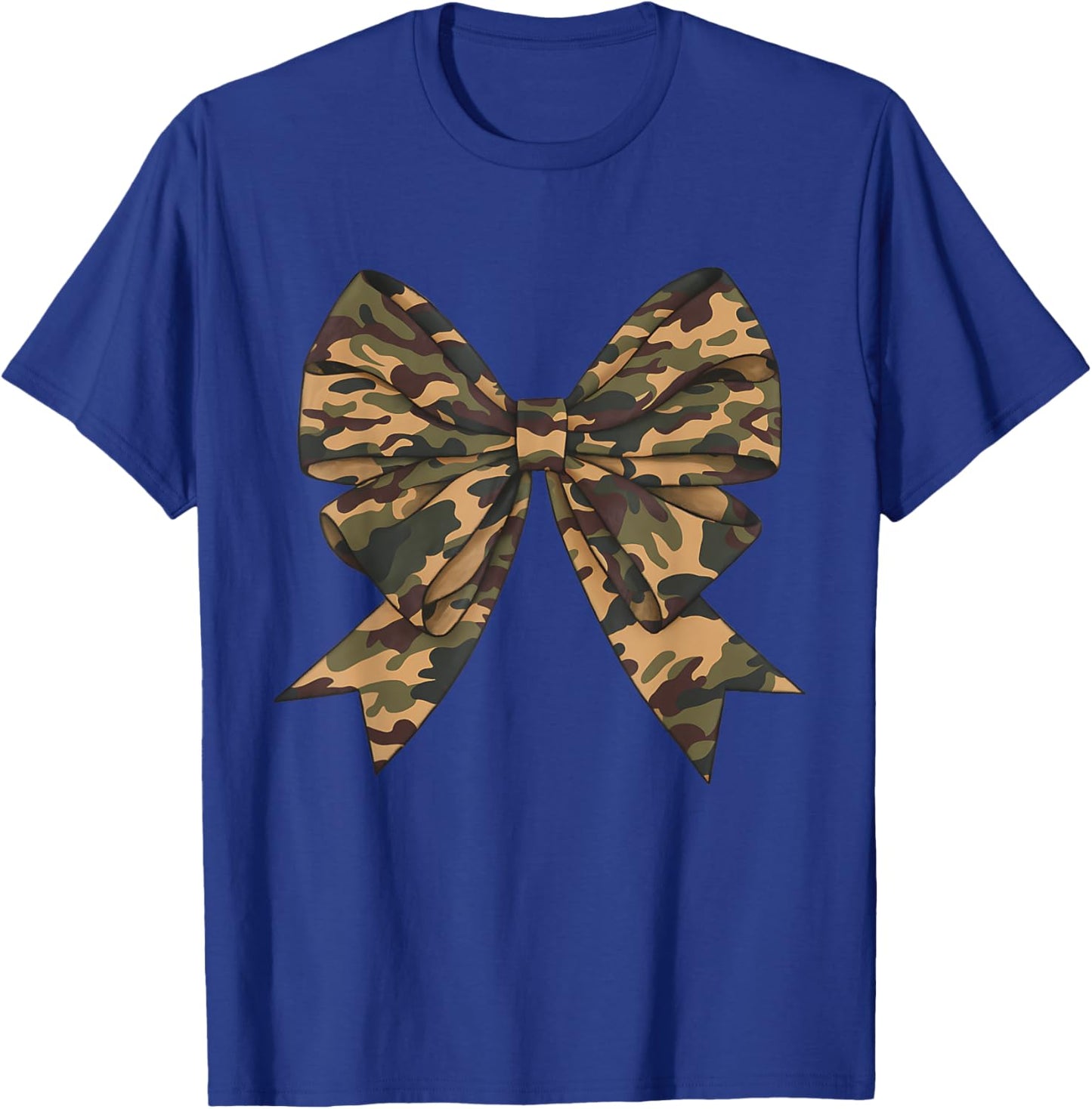 Camo Coquette Bow Duck Hunting Girls Kids Women Hunter T-Shirt - T-Shirt | Royal