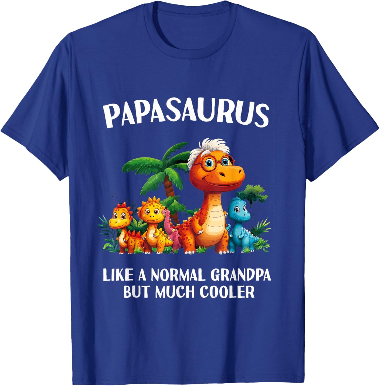 Papasaurus Papa Saurus Men Grandpa Grandfather Matching T-Shirt - T-Shirt | Royal
