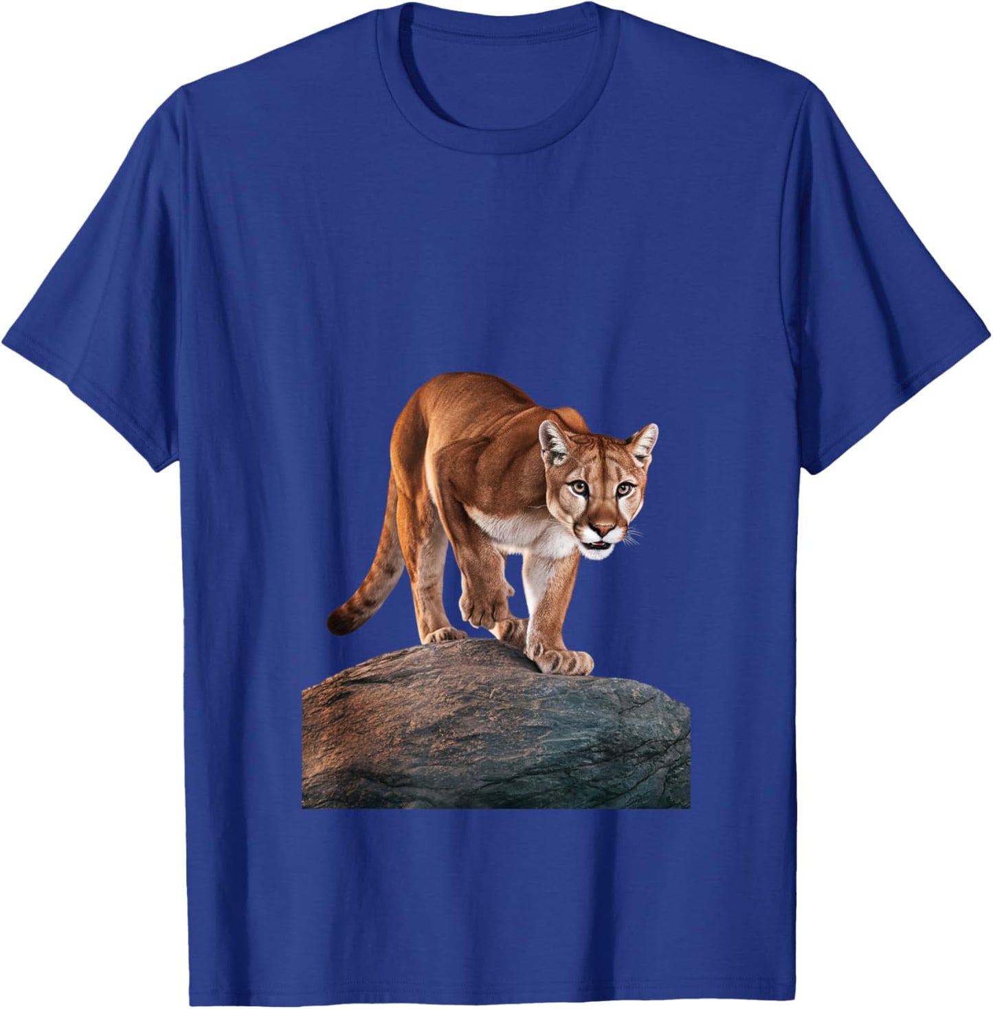 Mountain Lion on The Hunt and About to Pounce T-Shirt - T-Shirt | Royal