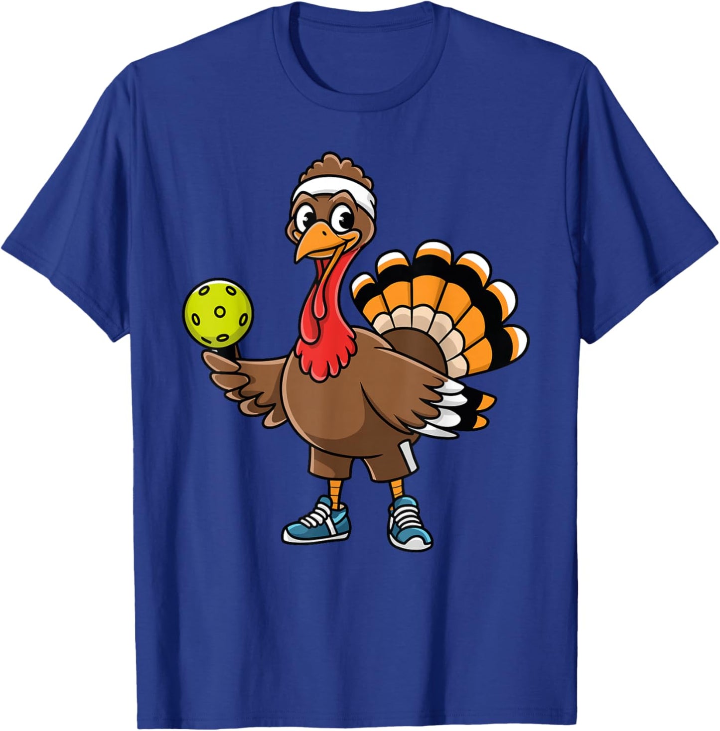 Dabbing Pickleball Turkey Funny Thanksgiving Pickleball T-Shirt - T-Shirt | Royal