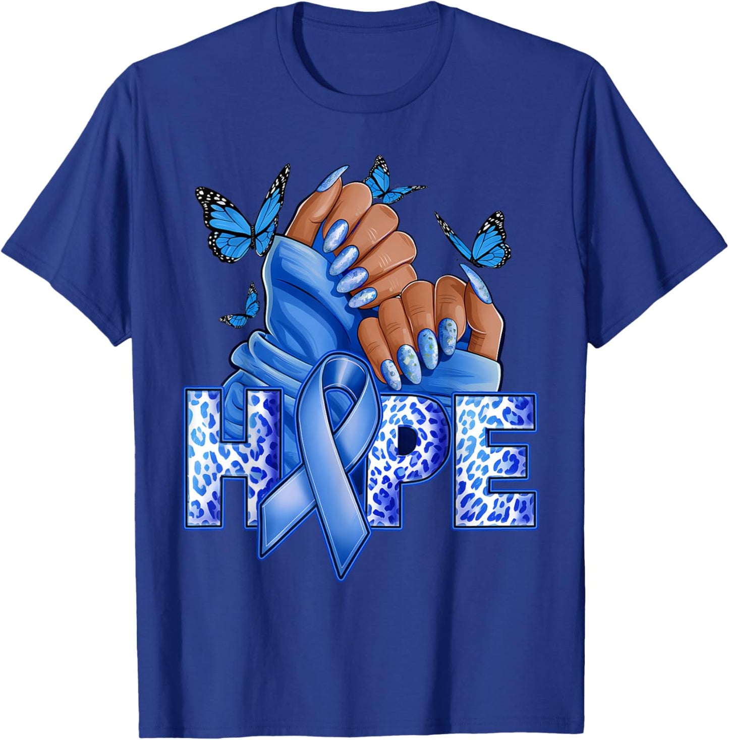 Hope Diabetes Type 1 Ribbon Type 2 Diabetes Awareness Women T-Shirt - T-Shirt | Royal
