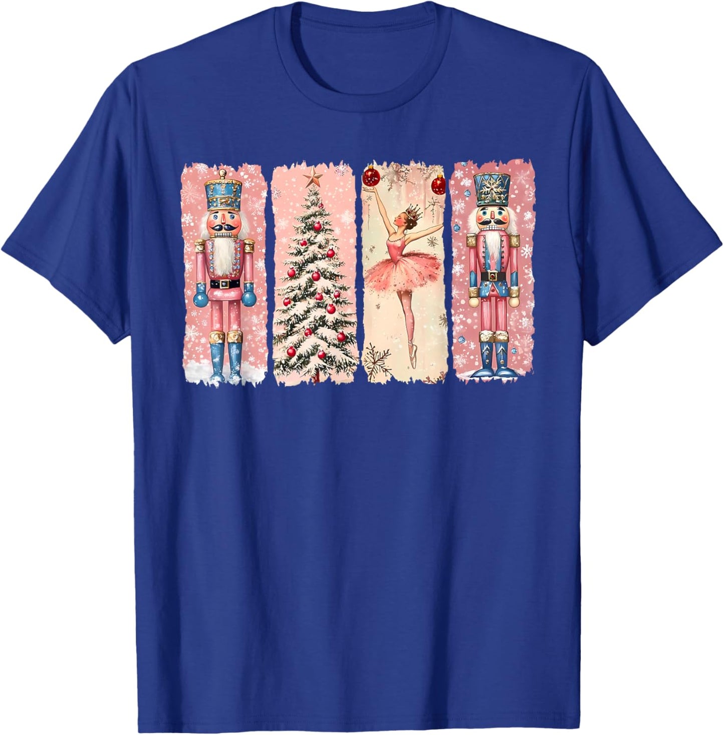 Retro Nutcracker Ballet Pink Christmas Xmas Vibes Women Kids T-Shirt - T-Shirt | Royal