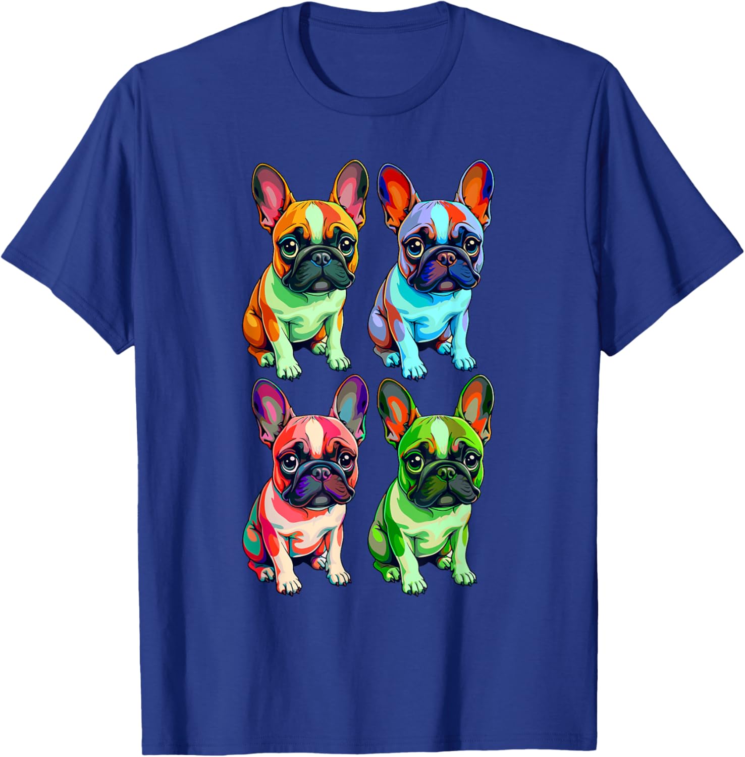 French Bulldog Colorful Pop Art for Frenchie Dog Moms T-Shirt - T-Shirt | Royal