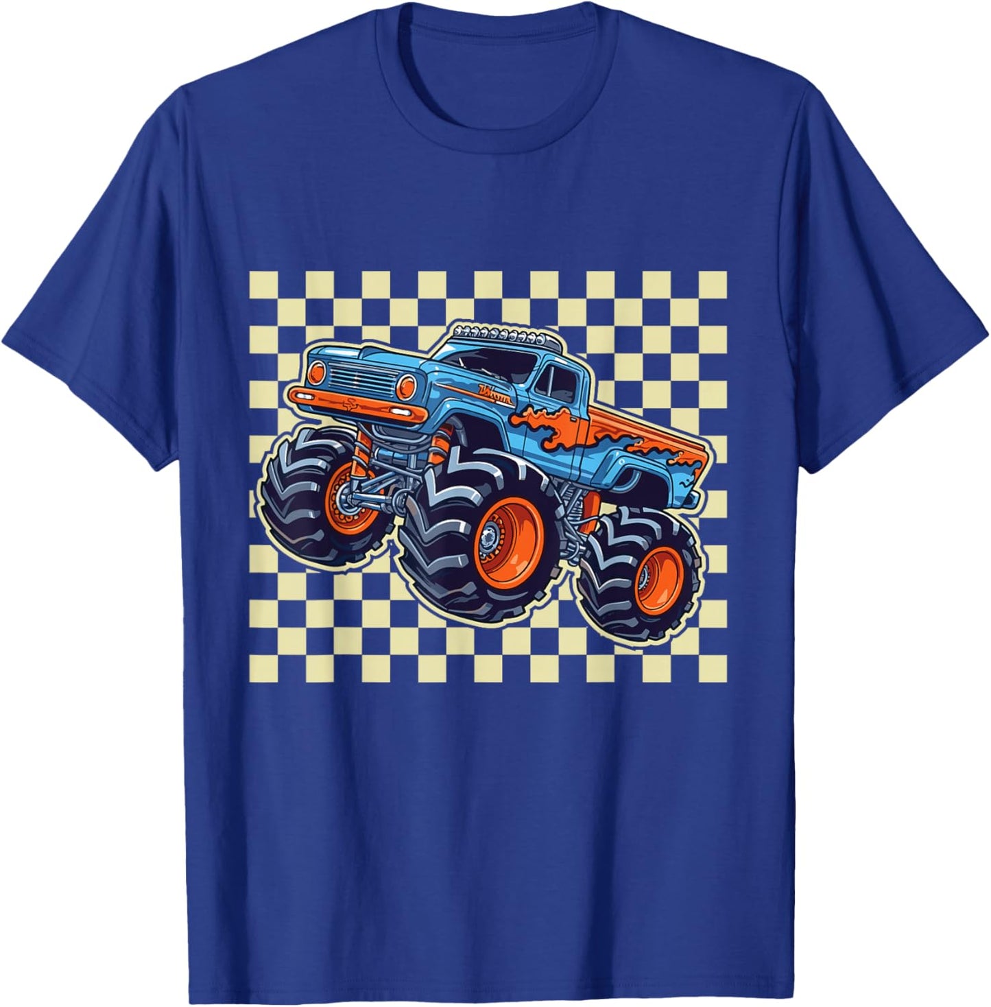 Monster Truck for Toddlers, Kids Monster Truck Retro Vintage T-Shirt - T-Shirt | Royal