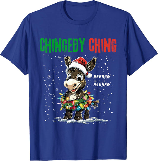 Dominick the Donkey Italian Christmas Chingedy Ching Design T-Shirt - T-Shirt | Royal