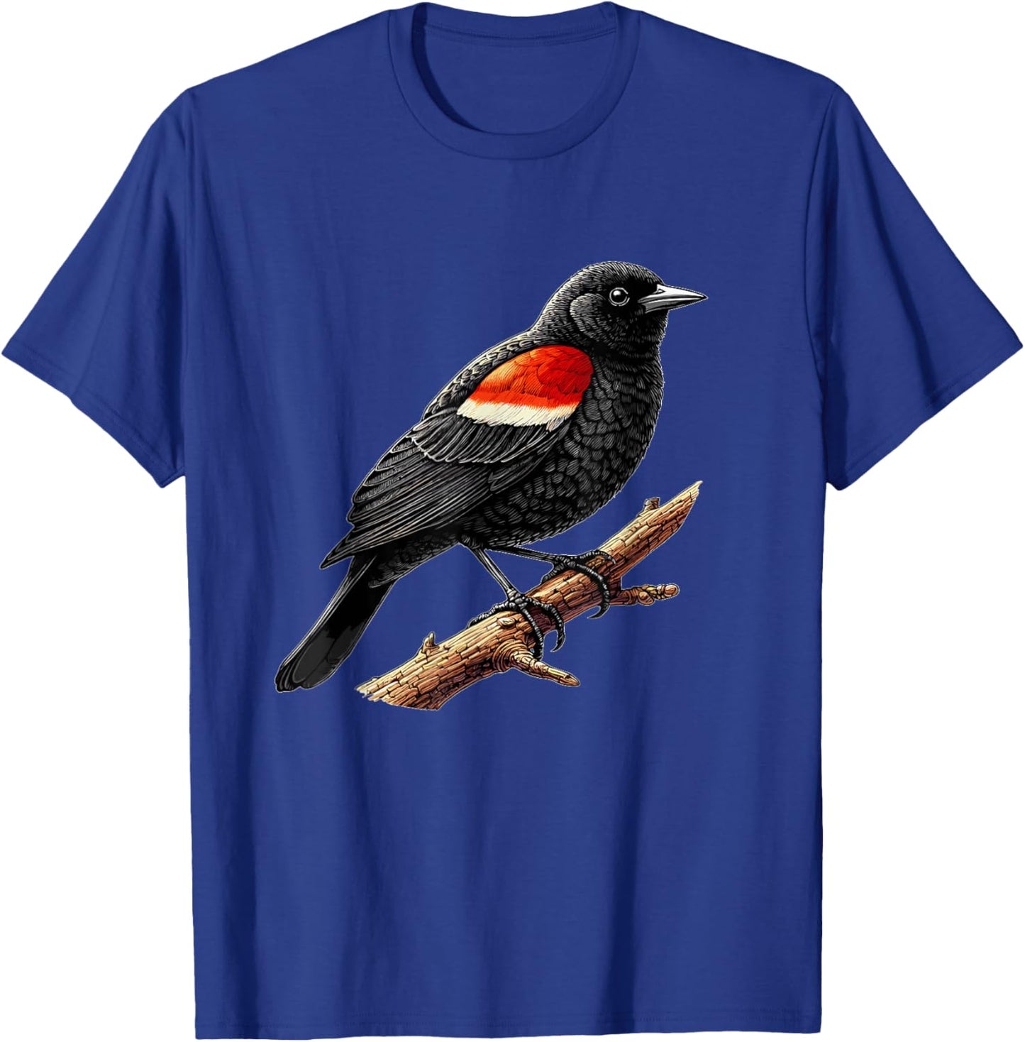 Red-Winged Black Bird, Birdwatching, Red Winged Blackbird T-Shirt - T-Shirt | Royal