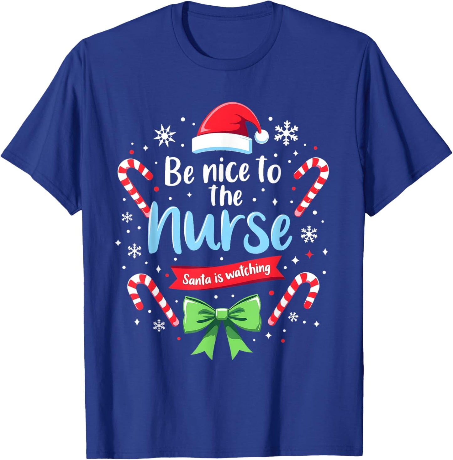 Funny Healthcare Nurse Santa Christmas Nursing Xmas Holiday T-Shirt - T-Shirt | Royal