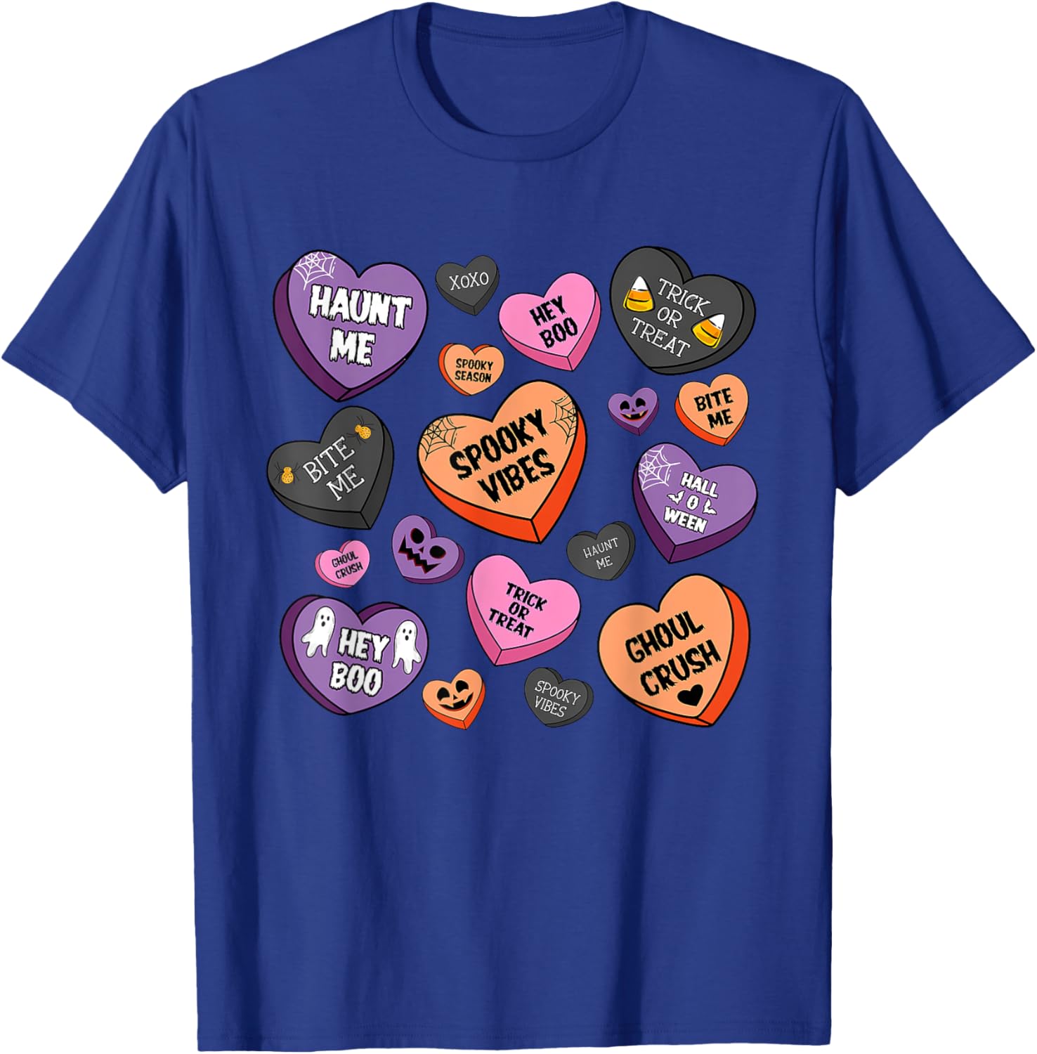 Candy Heart Halloween Spooky Vibes Candy Heart Halloween T-Shirt - T-Shirt | Royal