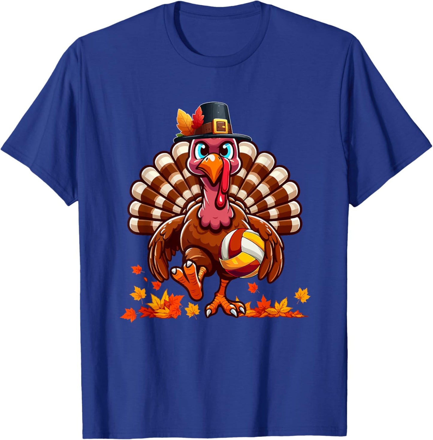 Turkey Thanksgiving Volleyball Equipment Matching Player T-Shirt - T-Shirt | Royal
