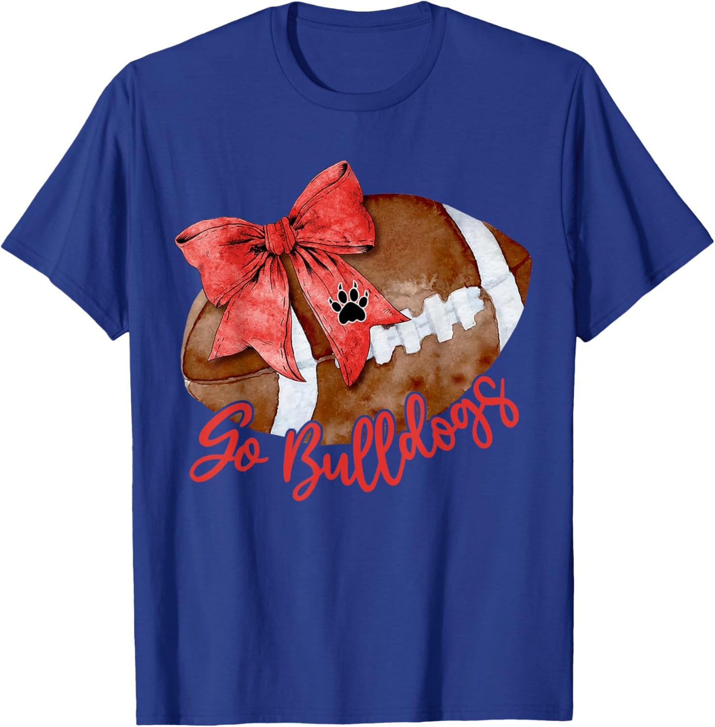 Go Cheer Bulldogs Sports Name Gifts Men Women Coquette Bow T-Shirt - T-Shirt | Royal