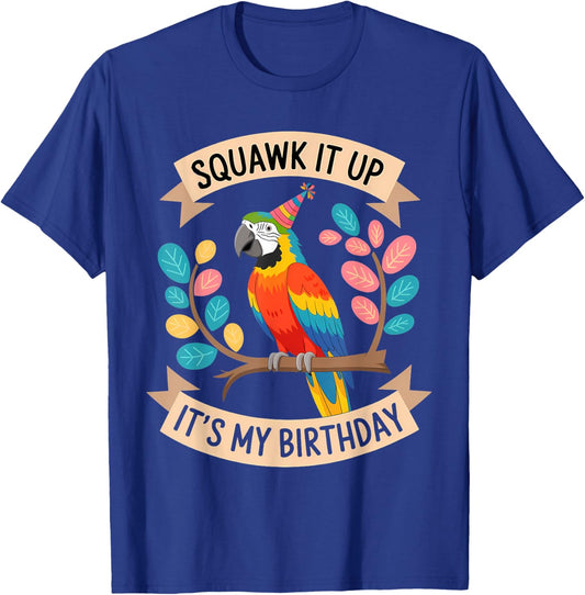 Parrot Birthday Male Female Men Women Kids T-Shirt - T-Shirt | Royal