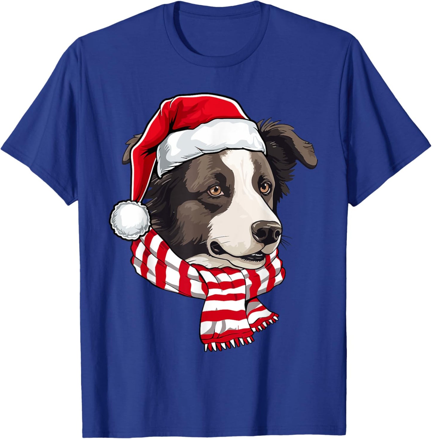 Santa Border Collie Christmas Dog Lover Men Women Kids T-Shirt - T-Shirt | Royal
