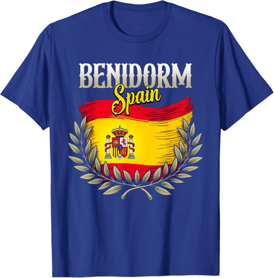 Benidorm Spain Flag Spanish City Benidorm Vacation Travel T-Shirt - T-Shirt | Royal
