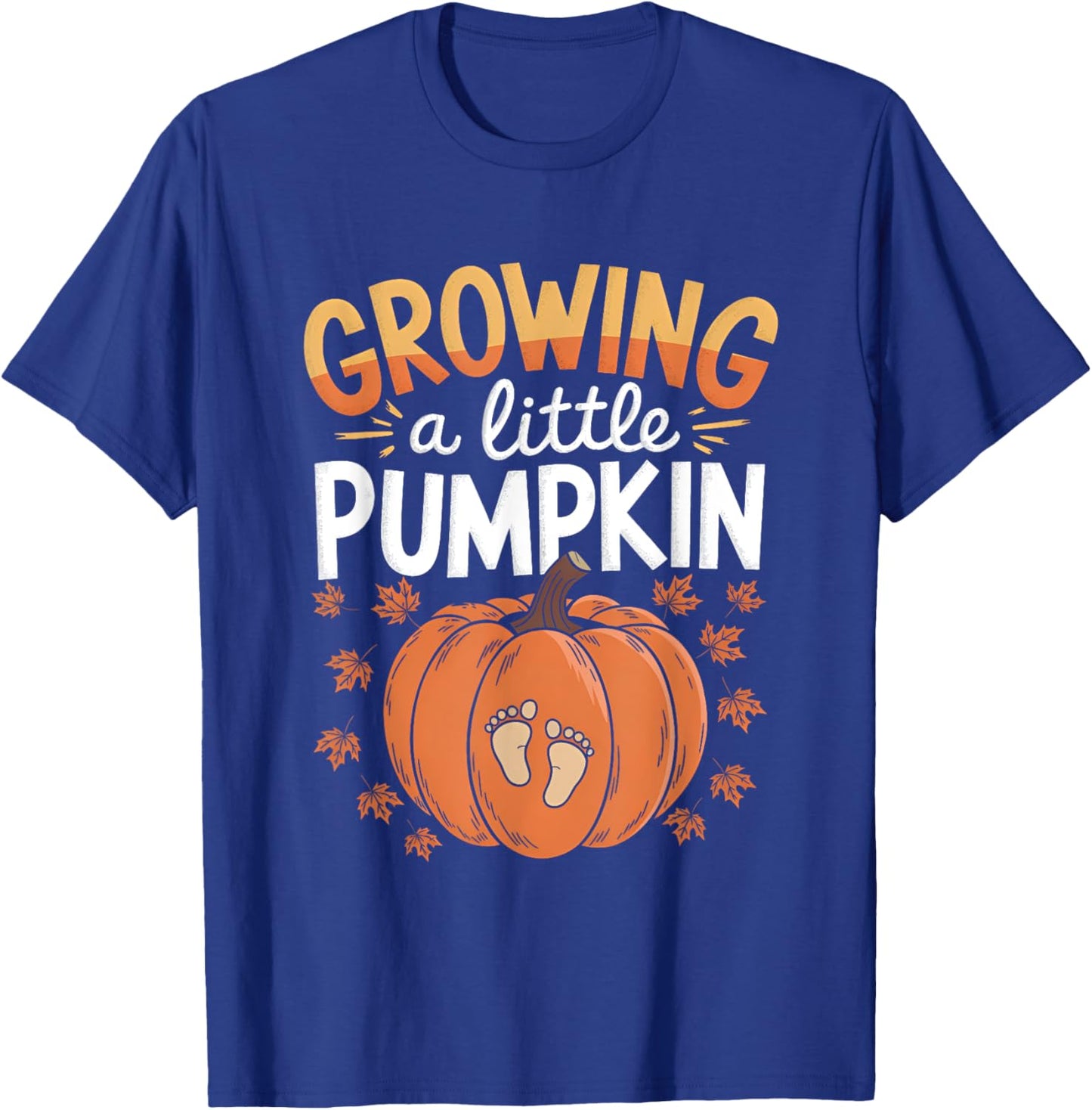Retro Growing A-Little Pumpkin Shirt Thanksgiving Pregnancy T-Shirt - T-Shirt | Royal