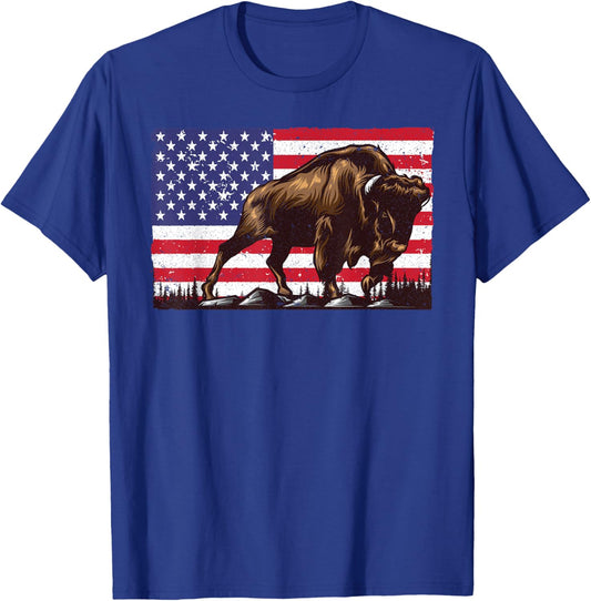 Cool Bison Design Women Kids Buffalo Bison Lovers T-Shirt - T-Shirt | Royal