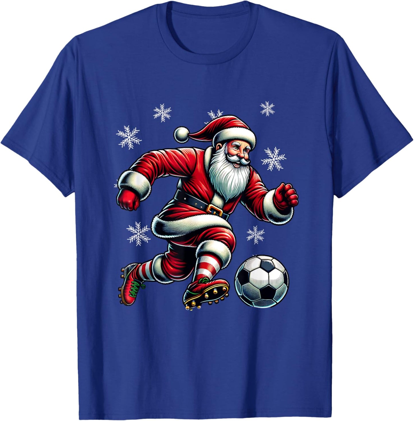 Soccer Santa Holiday Xmas Soccer Player Christmas T-Shirt - T-Shirt | Royal