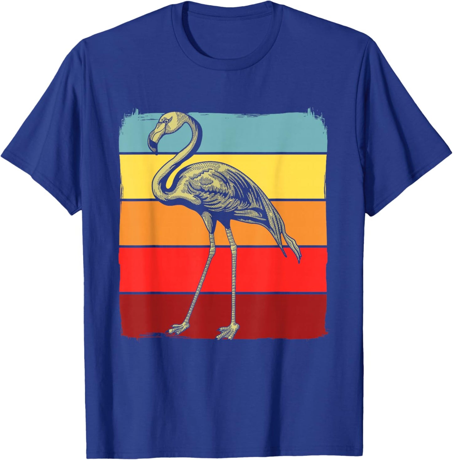80s Vintage Retro Flamingo Funny Bird Animal Lover Men Women T-Shirt - T-Shirt | Royal