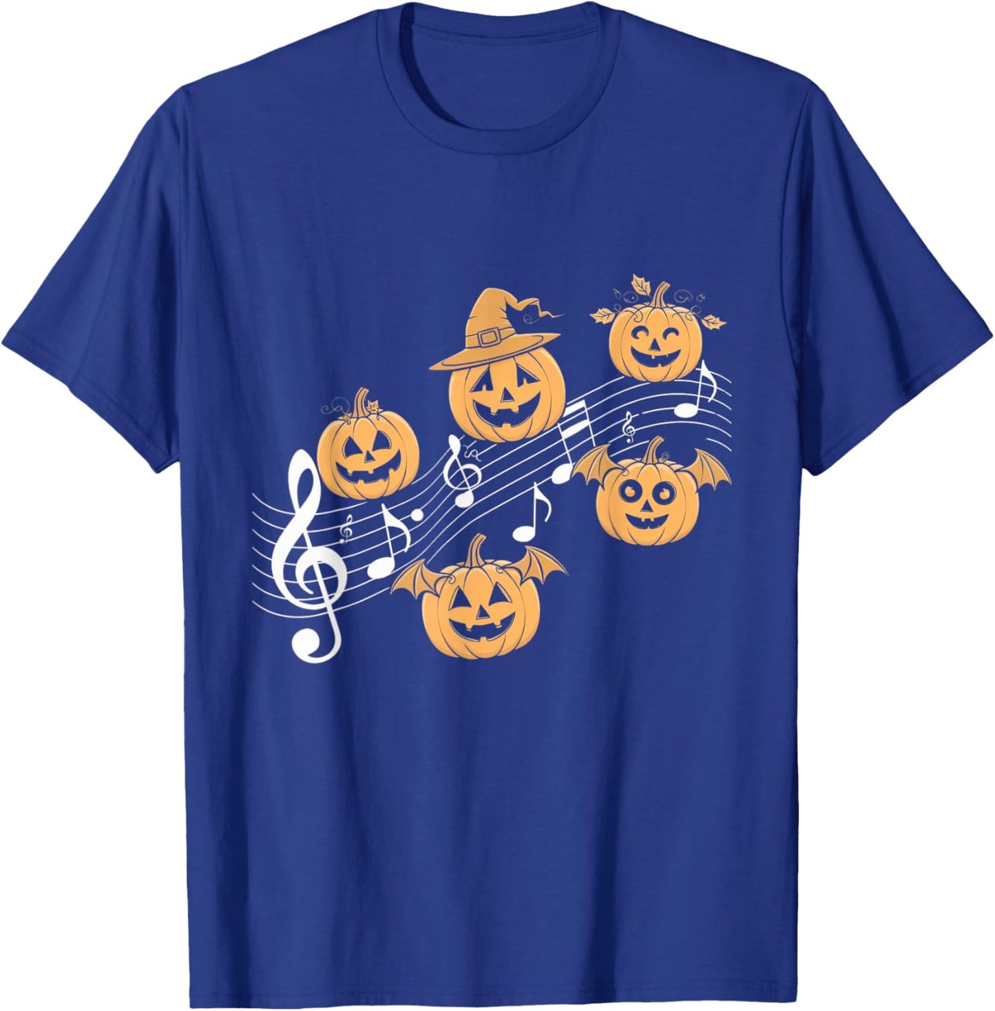 Music Note Pumpkin Fall Music Teacher Halloween Costume T-Shirt - T-Shirt | Royal