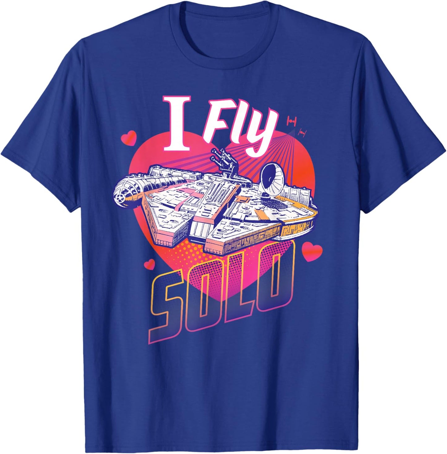 Star Wars Anti Valentine’s Day Millennium Falcon I Fly Solo T-Shirt - T-Shirt | Royal