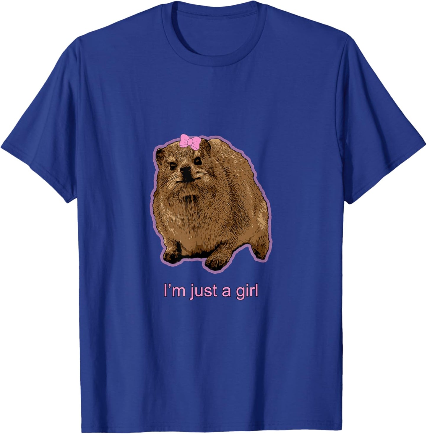 I'm Just a Girl Hyrax | Cutesy Rock Hyrax T-Shirt - T-Shirt | Royal