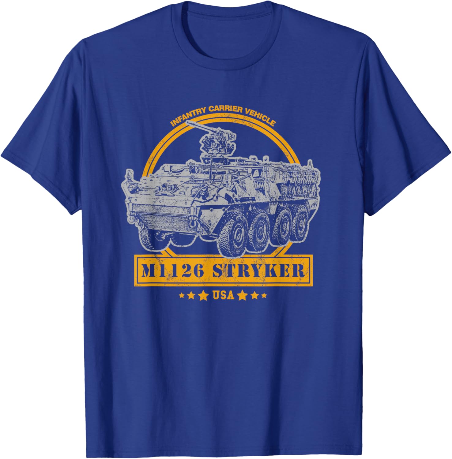 M1126 Stryker Infantry Carrier Vehicle T-Shirt - T-Shirt | Royal