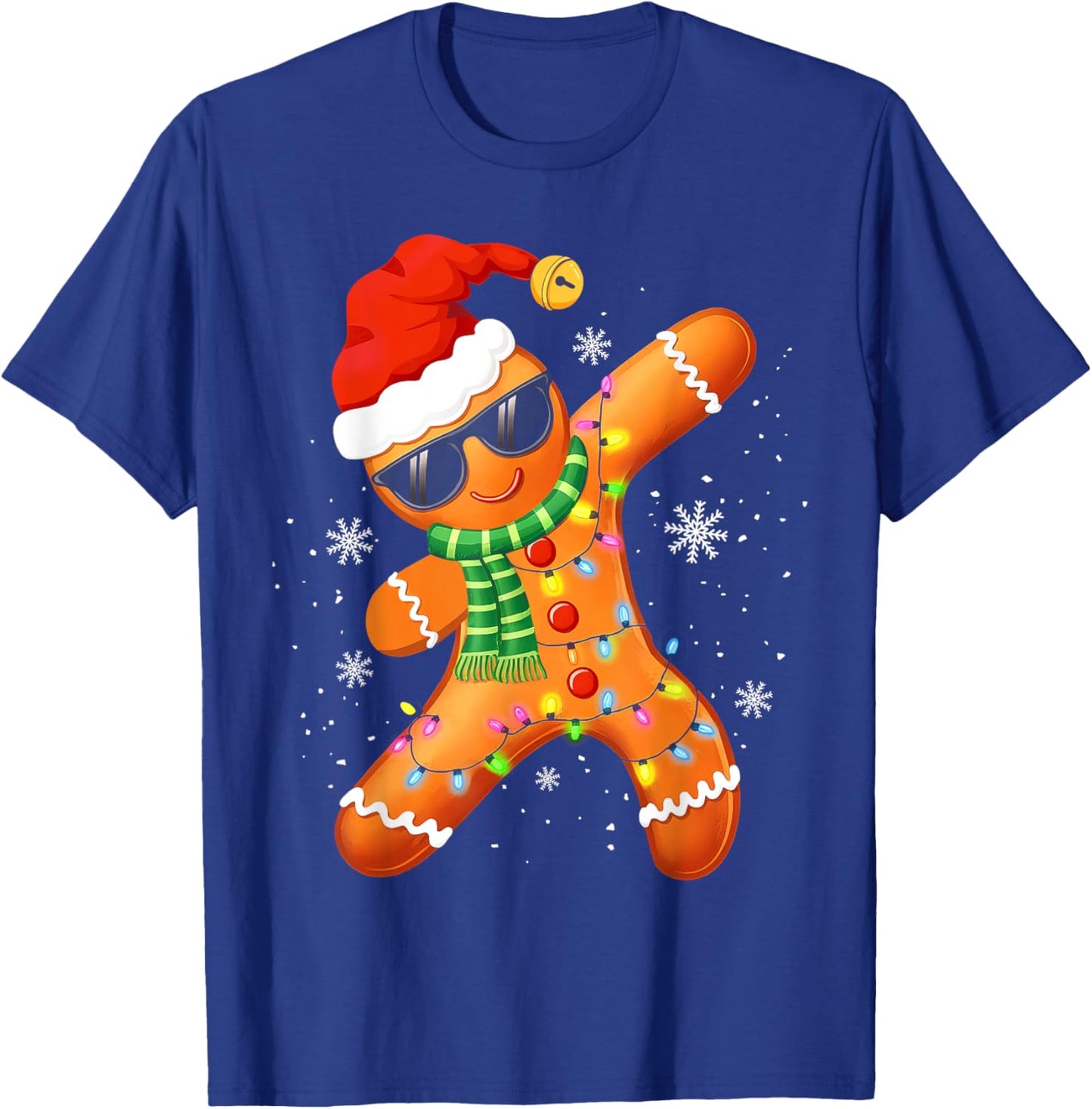 Christmas Shirts Kids Boys Toddler Gingerbread Xmas Lights T-Shirt - T-Shirt | Royal