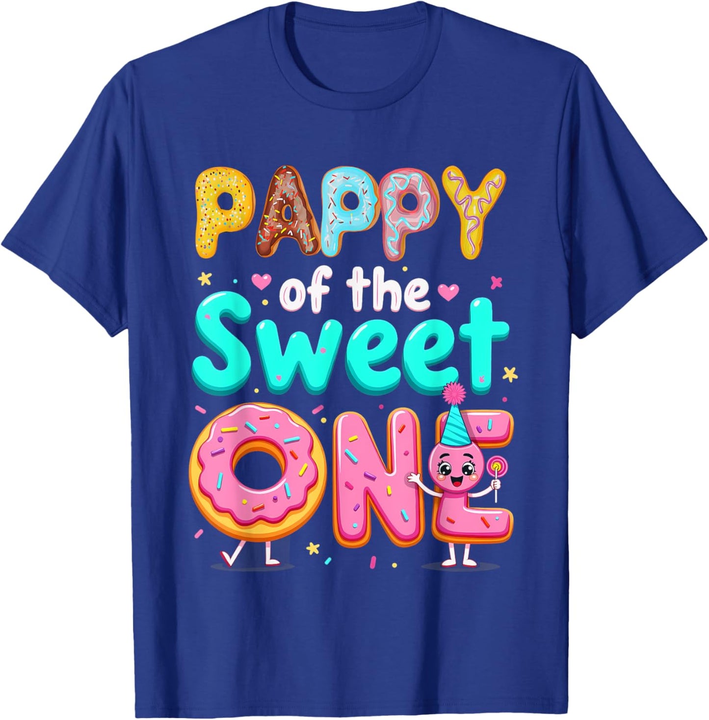 1st Birthday Donut Grandpa Pappy Of The Sweet One T-Shirt - T-Shirt | Royal
