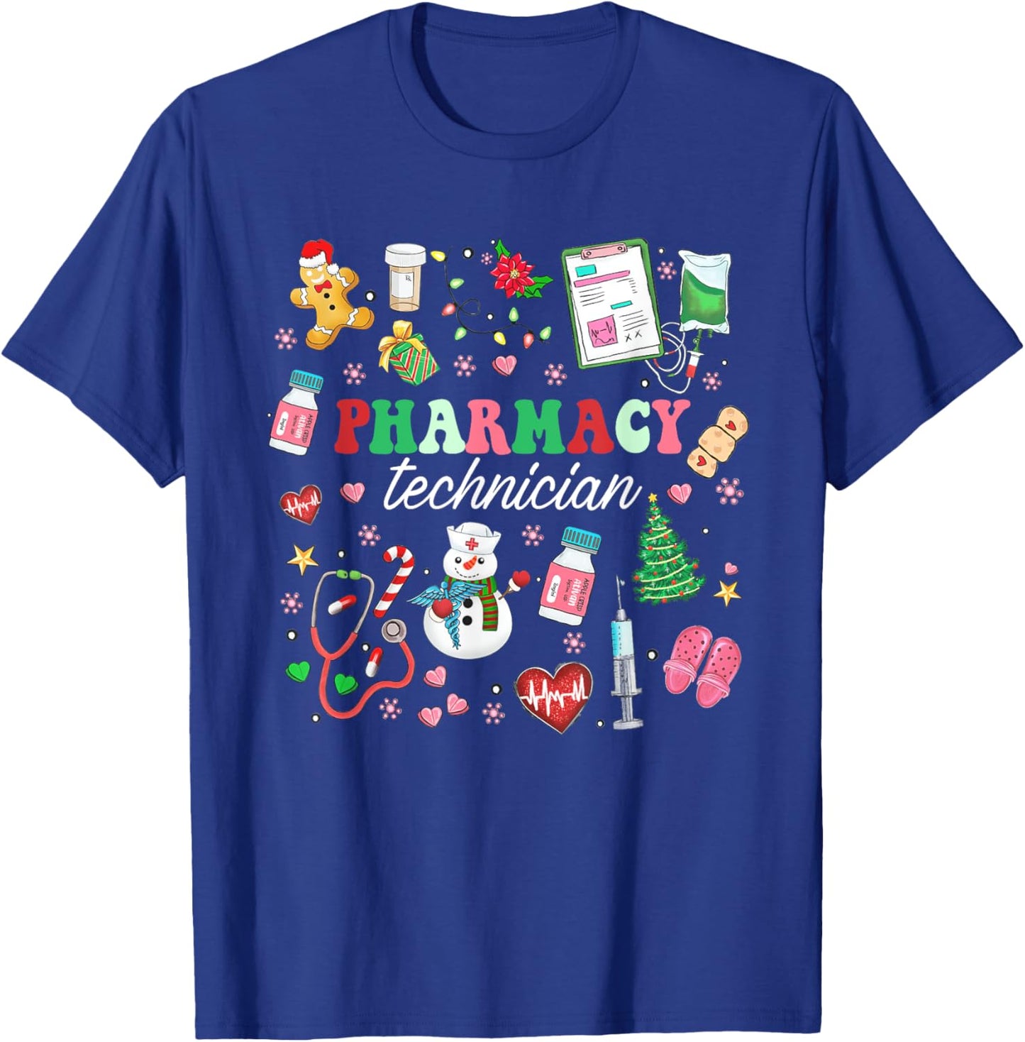 Pharmacy Technician Christmas Pharmacist CPhT Xmas Holiday T-Shirt - T-Shirt | Royal