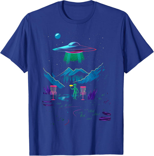 Funny Disc Golf Design Women Disc Golf Alien Golfer T-Shirt - T-Shirt | Royal