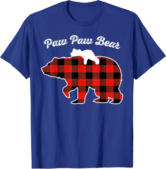 Paw Paw Bear Flannel Red Plaid Pajama Family Matching XMAS T-Shirt - T-Shirt | Royal