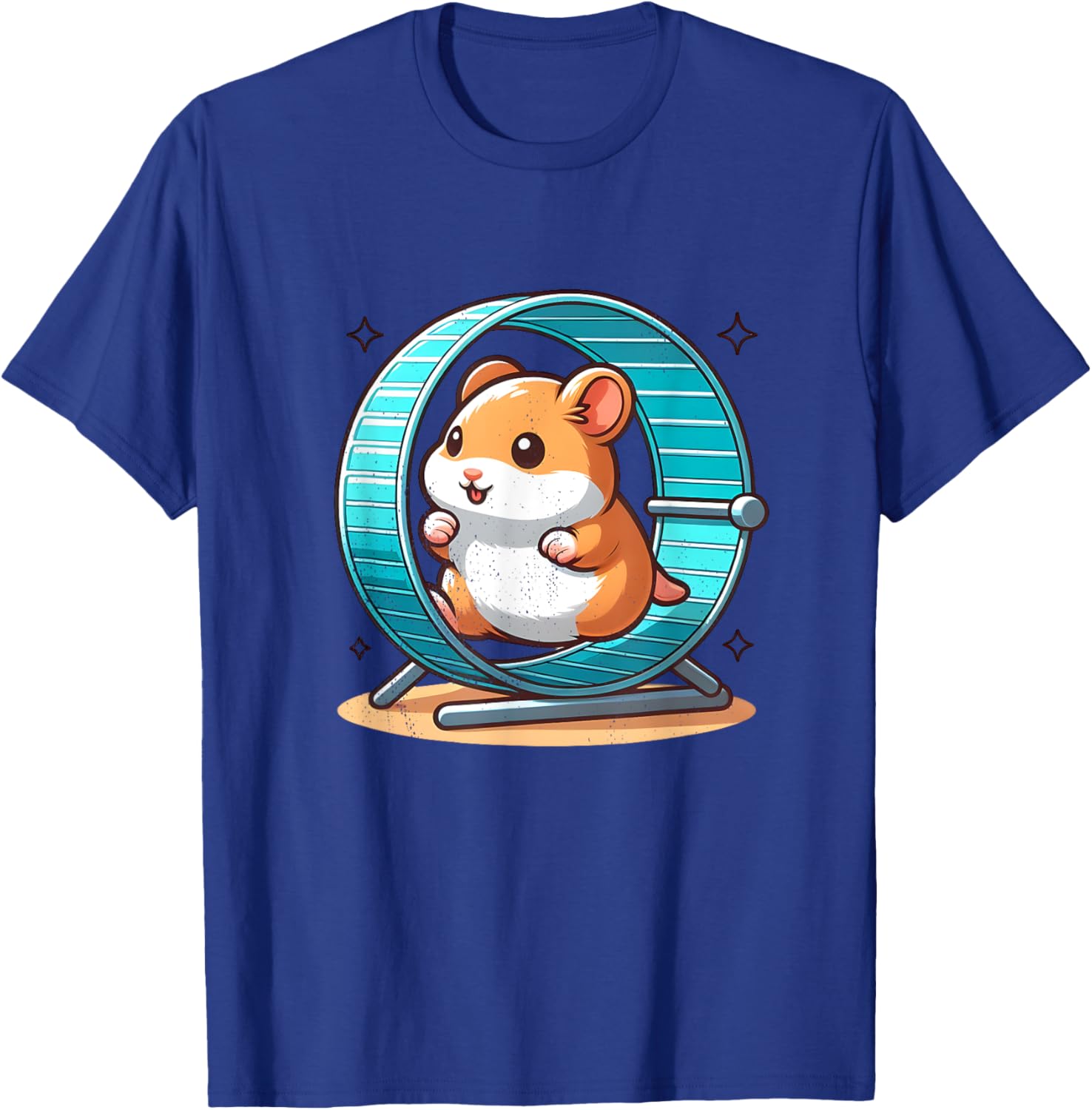 Hamster Running in Wheel T-Shirt - T-Shirt | Royal